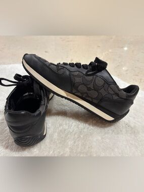 Coach Black Logo Lace-Up Sneakers